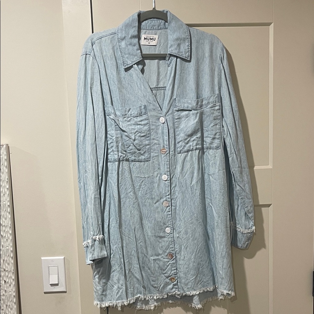 Show Me Your MuMu Light Blue Denim Mini Dress